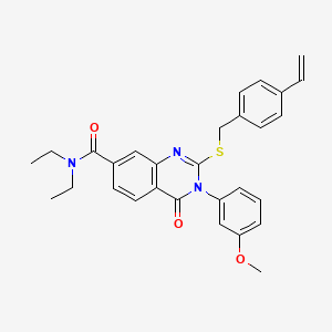 N,N-diethyl-3-(3-methoxyphenyl)-4-oxo-2-((4-vinylbenzyl)thio)-3,4-dihydroquinazoline-7-carboxamide