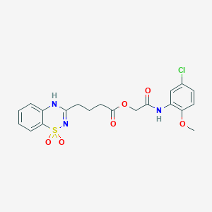 2-((5-chloro-2-methoxyphenyl)amino)-2-oxoethyl 4-(1,1-dioxido-2H-benzo[e][1,2,4]thiadiazin-3-yl)butanoate