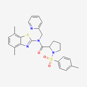 N-(4,7-dimethylbenzo[d]thiazol-2-yl)-N-(pyridin-2-ylmethyl)-1-tosylpyrrolidine-2-carboxamide