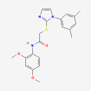 molecular formula C21H23N3O3S B2509559 N-(2,4-dimethoxyphenyl)-2-{[1-(3,5-dimethylphenyl)-1H-imidazol-2-yl]sulfanyl}acetamide CAS No. 851131-99-2