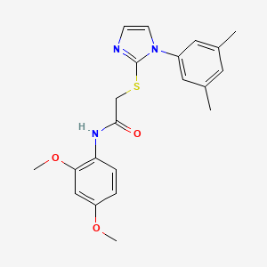 N-(2,4-dimethoxyphenyl)-2-[1-(3,5-dimethylphenyl)imidazol-2-yl]sulfanylacetamide