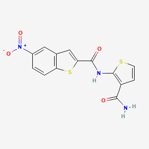 N-(3-carbamoylthiophen-2-yl)-5-nitro-1-benzothiophene-2-carboxamide