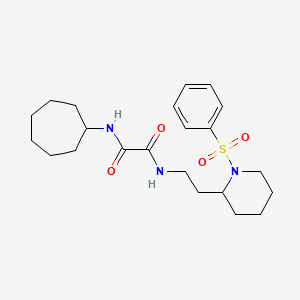 N1-cycloheptyl-N2-(2-(1-(phenylsulfonyl)piperidin-2-yl)ethyl)oxalamide