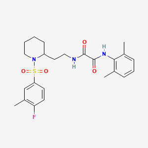 N1-(2,6-dimethylphenyl)-N2-(2-(1-((4-fluoro-3-methylphenyl)sulfonyl)piperidin-2-yl)ethyl)oxalamide