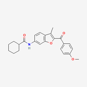 N-[2-(4-methoxybenzoyl)-3-methyl-1-benzofuran-6-yl]cyclohexanecarboxamide