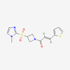 (E)-1-(3-((1-methyl-1H-imidazol-2-yl)sulfonyl)azetidin-1-yl)-3-(thiophen-2-yl)prop-2-en-1-one