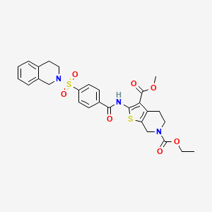 6-ethyl 3-methyl 2-(4-((3,4-dihydroisoquinolin-2(1H)-yl)sulfonyl)benzamido)-4,5-dihydrothieno[2,3-c]pyridine-3,6(7H)-dicarboxylate