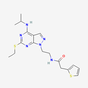 N-(2-(6-(ethylthio)-4-(isopropylamino)-1H-pyrazolo[3,4-d]pyrimidin-1-yl)ethyl)-2-(thiophen-2-yl)acetamide