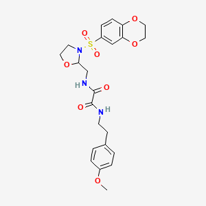 N1-((3-((2,3-dihydrobenzo[b][1,4]dioxin-6-yl)sulfonyl)oxazolidin-2-yl)methyl)-N2-(4-methoxyphenethyl)oxalamide