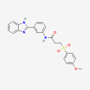 molecular formula C23H21N3O4S B2509597 N-(3-(1H-benzo[d]imidazol-2-yl)phenyl)-3-((4-methoxyphenyl)sulfonyl)propanamide CAS No. 941908-45-8