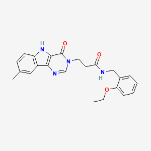 molecular formula C23H24N4O3 B2509624 N-[(2-ethoxyphenyl)methyl]-3-{8-methyl-4-oxo-3H,4H,5H-pyrimido[5,4-b]indol-3-yl}propanamide CAS No. 1185082-72-7