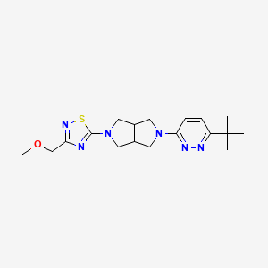molecular formula C18H26N6OS B2509630 5-[2-(6-Tert-butylpyridazin-3-yl)-1,3,3a,4,6,6a-hexahydropyrrolo[3,4-c]pyrrol-5-yl]-3-(methoxymethyl)-1,2,4-thiadiazole CAS No. 2415573-09-8