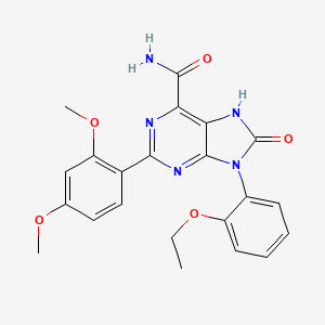 molecular formula C22H21N5O5 B2509639 2-(2,4-dimethoxyphenyl)-9-(2-ethoxyphenyl)-8-oxo-8,9-dihydro-7H-purine-6-carboxamide CAS No. 899971-13-2