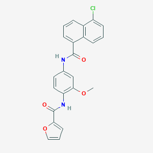 molecular formula C23H17ClN2O4 B250964 N-{4-[(5-chloro-1-naphthoyl)amino]-2-methoxyphenyl}-2-furamide 