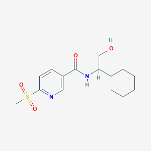 molecular formula C15H22N2O4S B2509643 N-(1-Cyclohexyl-2-hydroxyethyl)-6-methylsulfonylpyridine-3-carboxamide CAS No. 2249299-44-1