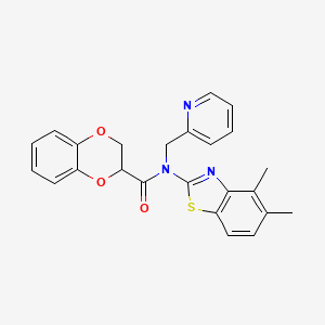 molecular formula C24H21N3O3S B2509648 N-(4,5-dimethylbenzo[d]thiazol-2-yl)-N-(pyridin-2-ylmethyl)-2,3-dihydrobenzo[b][1,4]dioxine-2-carboxamide CAS No. 941968-22-5