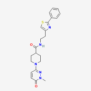 1-(1-methyl-6-oxo-1,6-dihydropyridazin-3-yl)-N-(2-(2-phenylthiazol-4-yl)ethyl)piperidine-4-carboxamide