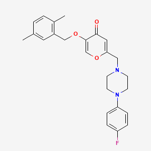 5-[(2,5-Dimethylphenyl)methoxy]-2-[[4-(4-fluorophenyl)piperazin-1-yl]methyl]pyran-4-one