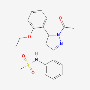 molecular formula C20H23N3O4S B2509664 N-(2-(1-acetyl-5-(2-ethoxyphenyl)-4,5-dihydro-1H-pyrazol-3-yl)phenyl)methanesulfonamide CAS No. 923249-85-8
