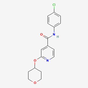 molecular formula C17H17ClN2O3 B2509666 N-(4-chlorophenyl)-2-(oxan-4-yloxy)pyridine-4-carboxamide CAS No. 2034621-65-1