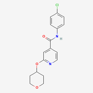 N-(4-chlorophenyl)-2-((tetrahydro-2H-pyran-4-yl)oxy)isonicotinamide
