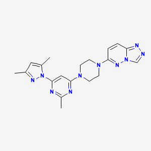 molecular formula C19H22N10 B2509675 4-(3,5-dimethyl-1H-pyrazol-1-yl)-2-methyl-6-(4-{[1,2,4]triazolo[4,3-b]pyridazin-6-yl}piperazin-1-yl)pyrimidine CAS No. 2415574-19-3