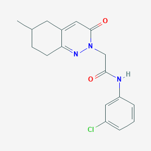 molecular formula C17H18ClN3O2 B2509676 N-(3-chlorophenyl)-2-(6-methyl-3-oxo-2,3,5,6,7,8-hexahydrocinnolin-2-yl)acetamide CAS No. 933005-33-5
