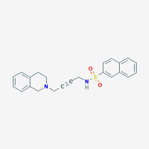 molecular formula C23H22N2O2S B2509686 N-(4-(3,4-dihydroisoquinolin-2(1H)-yl)but-2-yn-1-yl)naphthalene-2-sulfonamide CAS No. 1351589-92-8