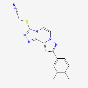 2-[[11-(3,4-Dimethylphenyl)-3,4,6,9,10-pentazatricyclo[7.3.0.02,6]dodeca-1(12),2,4,7,10-pentaen-5-yl]sulfanyl]acetonitrile