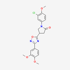 molecular formula C21H20ClN3O5 B2509689 1-(3-Chloro-4-methoxyphenyl)-4-[3-(3,4-dimethoxyphenyl)-1,2,4-oxadiazol-5-yl]pyrrolidin-2-one CAS No. 941961-08-6