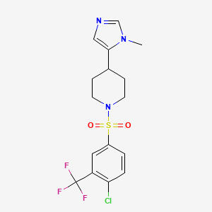 1-[4-Chloro-3-(trifluoromethyl)phenyl]sulfonyl-4-(3-methylimidazol-4-yl)piperidine