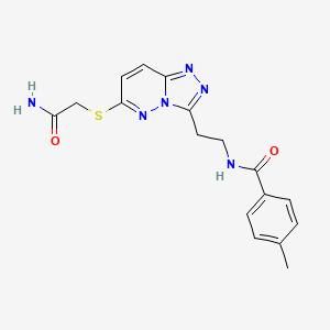 N-[2-[6-(2-amino-2-oxoethyl)sulfanyl-[1,2,4]triazolo[4,3-b]pyridazin-3-yl]ethyl]-4-methylbenzamide