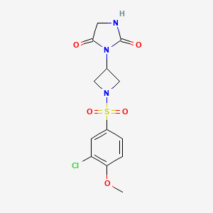 3-(1-((3-Chloro-4-methoxyphenyl)sulfonyl)azetidin-3-yl)imidazolidine-2,4-dione