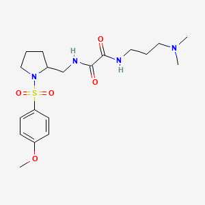 molecular formula C19H30N4O5S B2509717 N-[3-(dimethylamino)propyl]-N'-{[1-(4-methoxybenzenesulfonyl)pyrrolidin-2-yl]methyl}ethanediamide CAS No. 896287-22-2