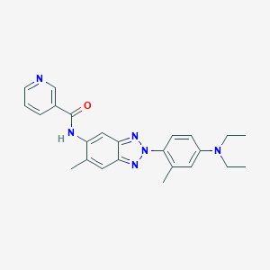 molecular formula C24H26N6O B250972 N-{2-[4-(diethylamino)-2-methylphenyl]-6-methyl-2H-1,2,3-benzotriazol-5-yl}nicotinamide 
