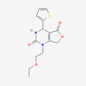 molecular formula C14H16N2O4S B2509728 1-(2-ethoxyethyl)-4-(2-thienyl)-4,7-dihydrofuro[3,4-d]pyrimidine-2,5(1H,3H)-dione CAS No. 2108218-88-6