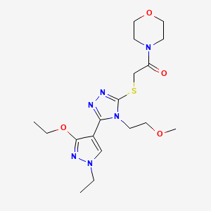 2-((5-(3-ethoxy-1-ethyl-1H-pyrazol-4-yl)-4-(2-methoxyethyl)-4H-1,2,4-triazol-3-yl)thio)-1-morpholinoethanone