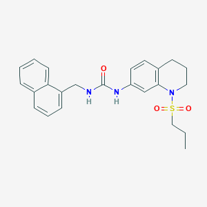 molecular formula C24H27N3O3S B2509736 1-(Naphthalen-1-ylmethyl)-3-(1-(propylsulfonyl)-1,2,3,4-tetrahydroquinolin-7-yl)urea CAS No. 1203055-40-6