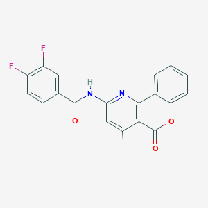 3,4-difluoro-N-(4-methyl-5-oxochromeno[4,3-b]pyridin-2-yl)benzamide