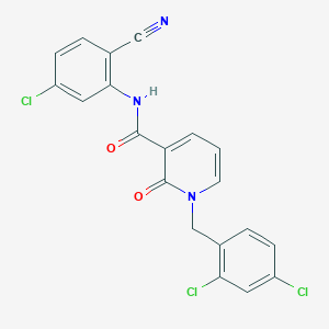 molecular formula C20H12Cl3N3O2 B2509755 N-(5-chloro-2-cyanophenyl)-1-(2,4-dichlorobenzyl)-2-oxo-1,2-dihydropyridine-3-carboxamide CAS No. 922969-79-7