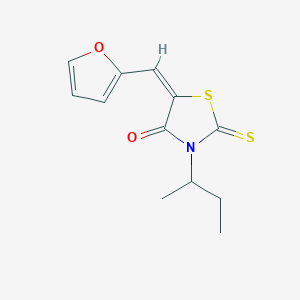 molecular formula C12H13NO2S2 B2509757 (E)-3-(sec-butyl)-5-(furan-2-ylmethylene)-2-thioxothiazolidin-4-one CAS No. 608491-68-5