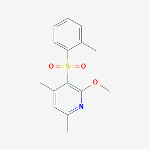 molecular formula C15H17NO3S B2509758 2-Methoxy-4,6-dimethyl-3-pyridinyl 2-methylphenyl sulfone CAS No. 306978-35-8