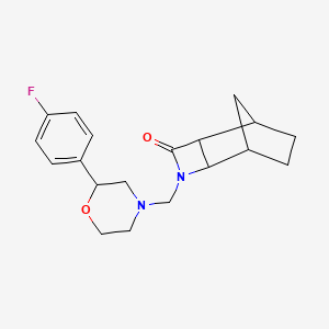 molecular formula C19H23FN2O2 B2509767 3-{[2-(4-Fluorophenyl)morpholin-4-yl]methyl}-3-azatricyclo[4.2.1.0^{2,5}]nonan-4-one CAS No. 1333984-22-7