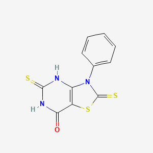 3-phenyl-5-sulfanyl-2-thioxo-2,3-dihydro[1,3]thiazolo[4,5-d]pyrimidin-7(6H)-one