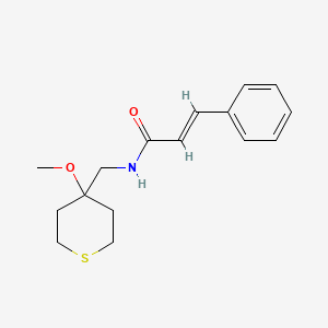 molecular formula C16H21NO2S B2509780 N-((4-methoxytetrahydro-2H-thiopyran-4-yl)methyl)cinnamamide CAS No. 2035018-19-8