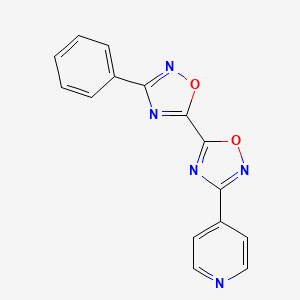 molecular formula C15H9N5O2 B2509812 3-Phenyl-3'-pyridin-4-yl-5,5'-bi-1,2,4-oxadiazole CAS No. 1775536-30-5