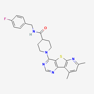 molecular formula C24H24FN5OS B2509816 1-(7,9-二甲基吡啶并[3',2':4,5]噻吩并[3,2-d]嘧啶-4-基)-N-(4-氟苄基)哌啶-4-甲酰胺 CAS No. 1114651-91-0
