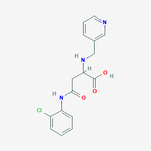 molecular formula C16H16ClN3O3 B2509825 4-((2-氯苯基)氨基)-4-氧代-2-((吡啶-3-基甲基)氨基)丁酸 CAS No. 1046801-40-4