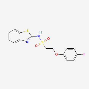 molecular formula C15H13FN2O3S2 B2509829 N-(benzo[d]thiazol-2-yl)-2-(4-fluorophenoxy)ethanesulfonamide CAS No. 1351654-87-9