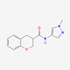 molecular formula C14H15N3O2 B2509832 N-(1-methylpyrazol-4-yl)-3,4-dihydro-2H-chromene-3-carboxamide CAS No. 1197678-62-8